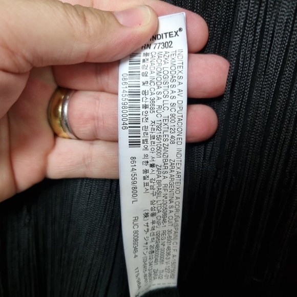 Zara Fringe Dress L 12 Flapper 1920s Black Party Fancy Dress Knee Length - Picture 4 of 10